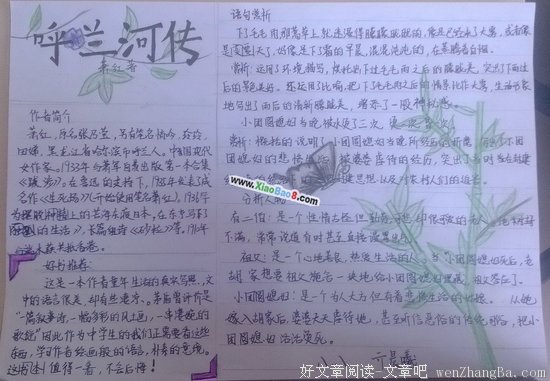 呼兰河传经典读后感10篇