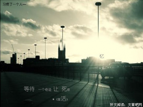 并不是想要一个人，只是习惯一个人