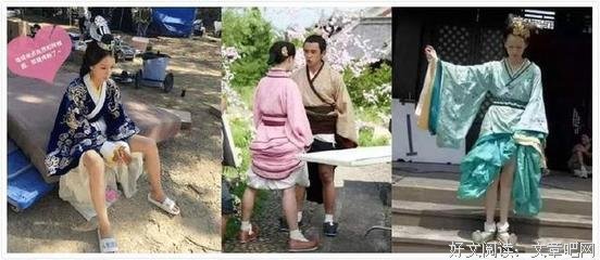 演员拍戏时的下半身：皇上骑摩托，唐僧坐游艇，赵丽颖厉害了