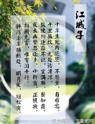 最新的《江城子》经典语句