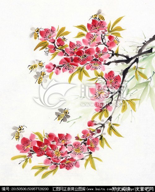 桃花上的小蜜蜂