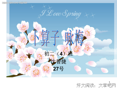 关于卜算子的座右铭