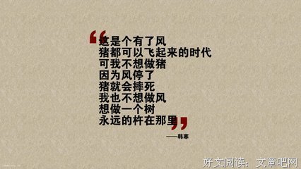 韩寒的语句摘抄_关于韩寒的语句