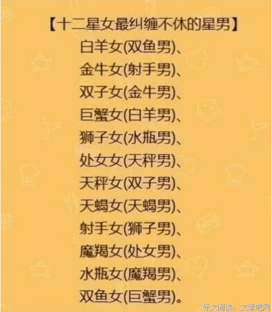 十二星座不分好歹排行榜！