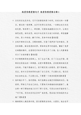《悲伤爱情》的句子