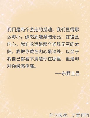 有关东野圭吾的名言
