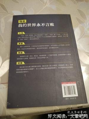 马云：我的世界永不言败读后感1000字