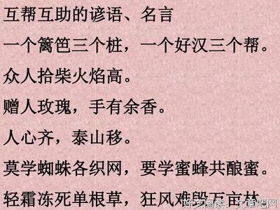 互帮互助的名言_关于互帮互助的名言