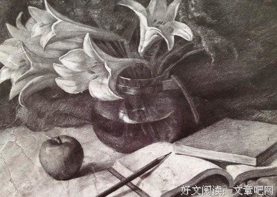 素描花第一在。句子
