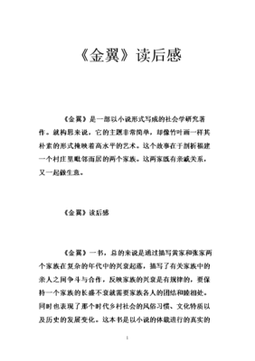 《金翼》读后感1000字