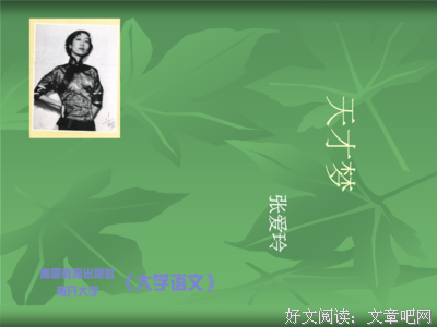 《天才梦/张爱玲散文名篇欣赏》读后感精选
