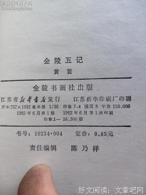 《金陵五记》读后感锦集
