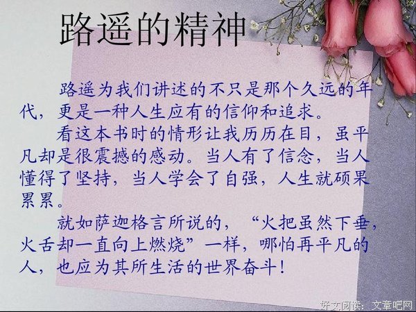 平凡世界里的路遥读后感100字
