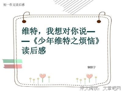 少年维特之烦恼读后感1000字