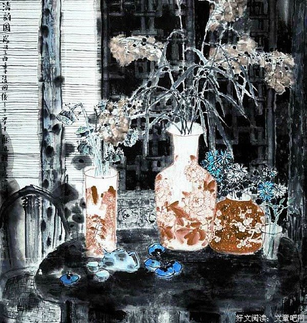 关于水墨青花的句子