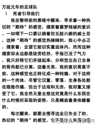 万延元年的足球队经典读后感有感