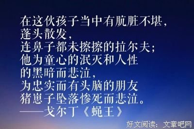 最经典的《蝇王》名句欣赏