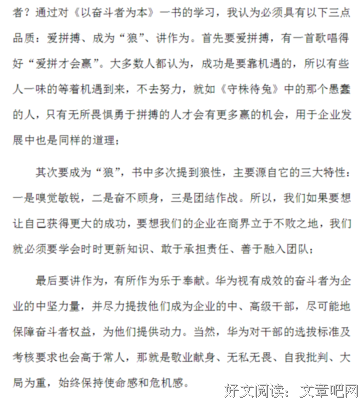 奋斗者2读后感锦集
