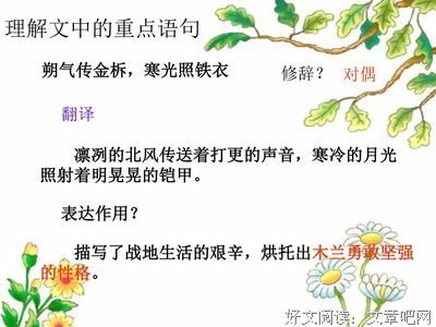最经典的《花木兰》经典句子