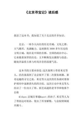 人在北京读后感锦集