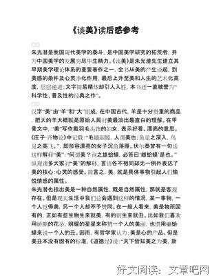 谈美读后感100字