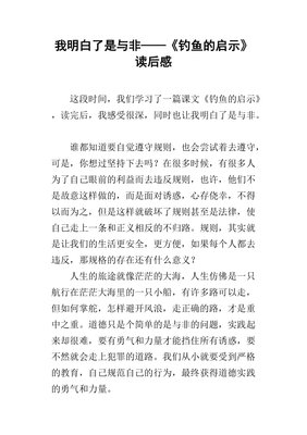 钓鱼的男孩读后感精选