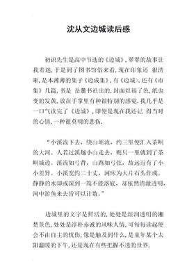 沈从文的前半生经典读后感有感
