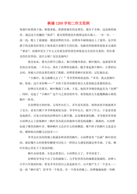 初二墙作文600字