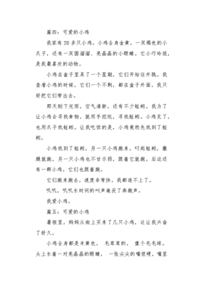 可爱的小鸡作文