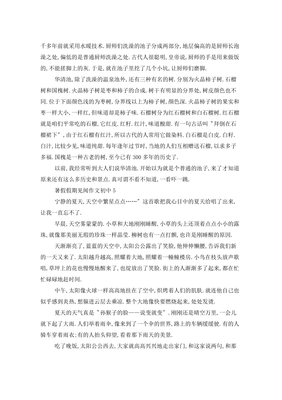 我的暑假假期生活600字作文初二