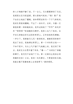 有关第一次骑马的作文