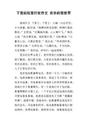 玩雪作文
