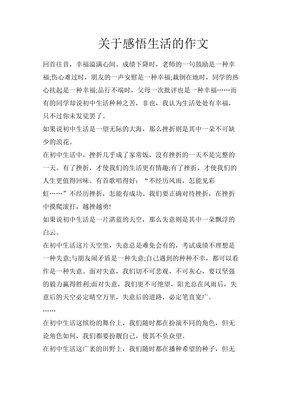 关于感悟的作文