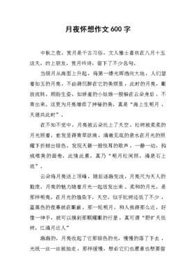 月夜经典作文