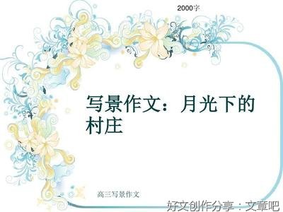 关于月光下的村庄的作文