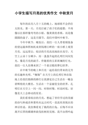 中秋节的月亮作文600字