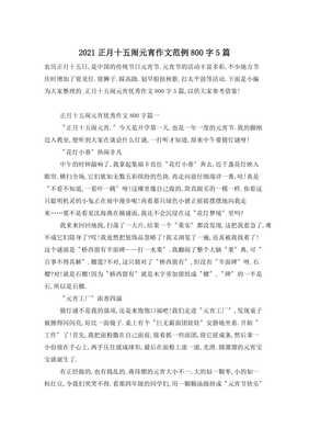 正月十五闹元宵作文10篇