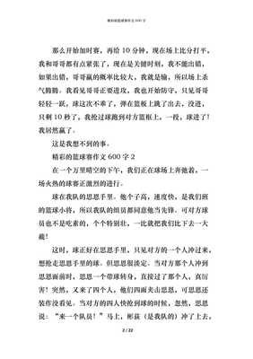 《精彩的篮球赛》的作文