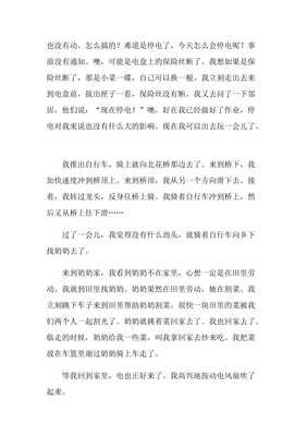 关于停电了的作文