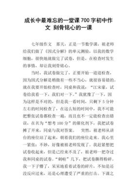 难忘的一堂课经典作文