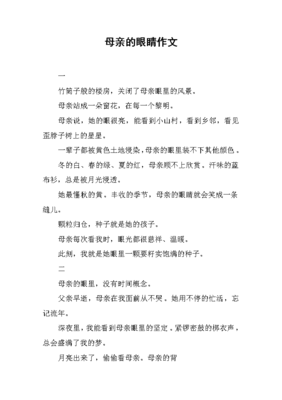 眼睛作文大全