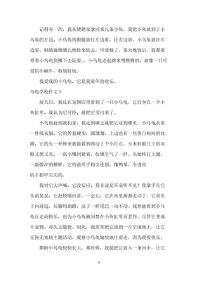 关于乌龟的小学作文400字300字