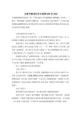 关于看花灯的作文