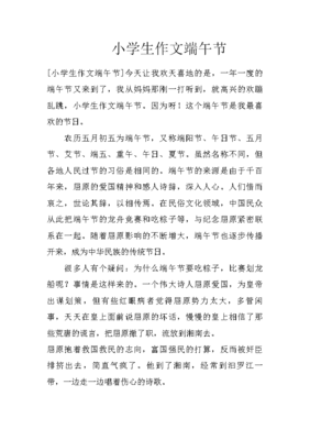 过年端午节作文