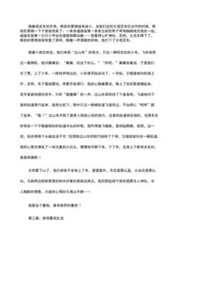 暑假生活趣事作文600