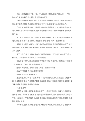 高中生的暑假生活作文800字