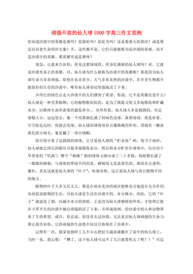 描写仙人球的作文500字(精选10篇)