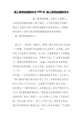 梦想的翅膀作文大全