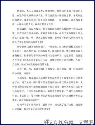 赏梅经典作文