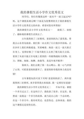 有关难忘的暑假生活的作文